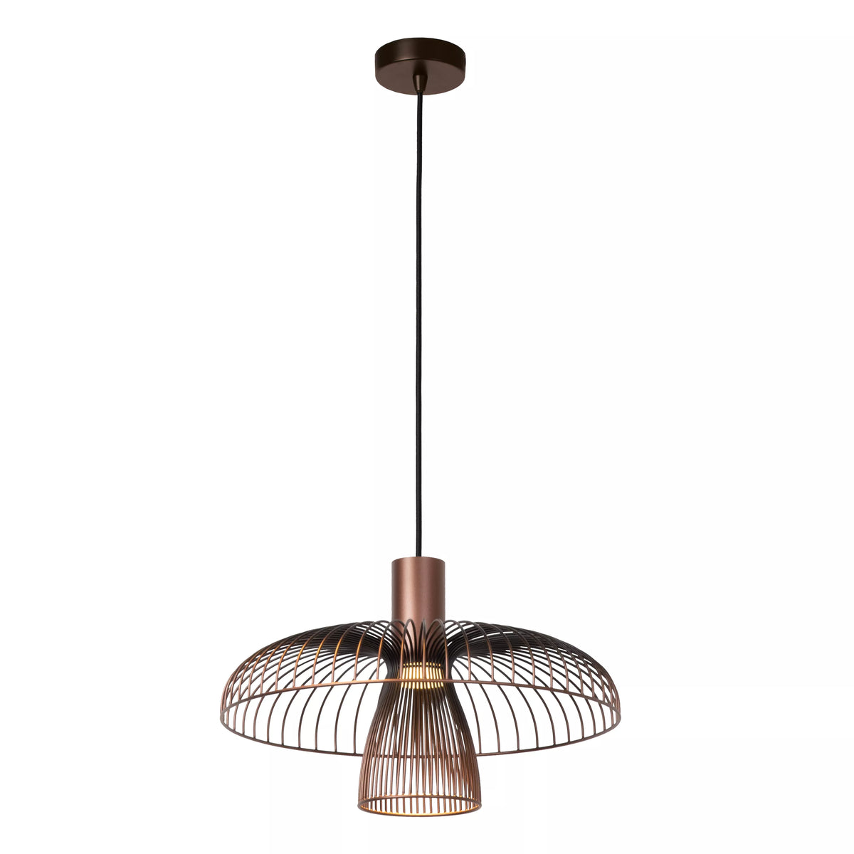 NIGELLA - Pendant light - Ø 40,5 cm - 1xGU10 (MR16) - Coffee - Essential - LUCIDE
