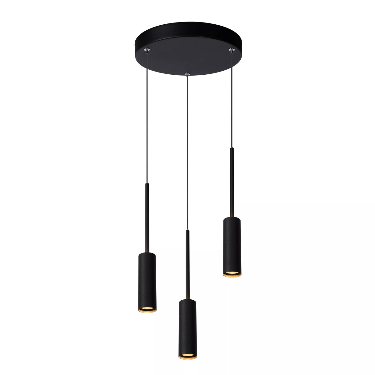 TUBULE - Pendant light - Ø 26 cm - LED - 3x7W 2700K - Black - LUCIDE