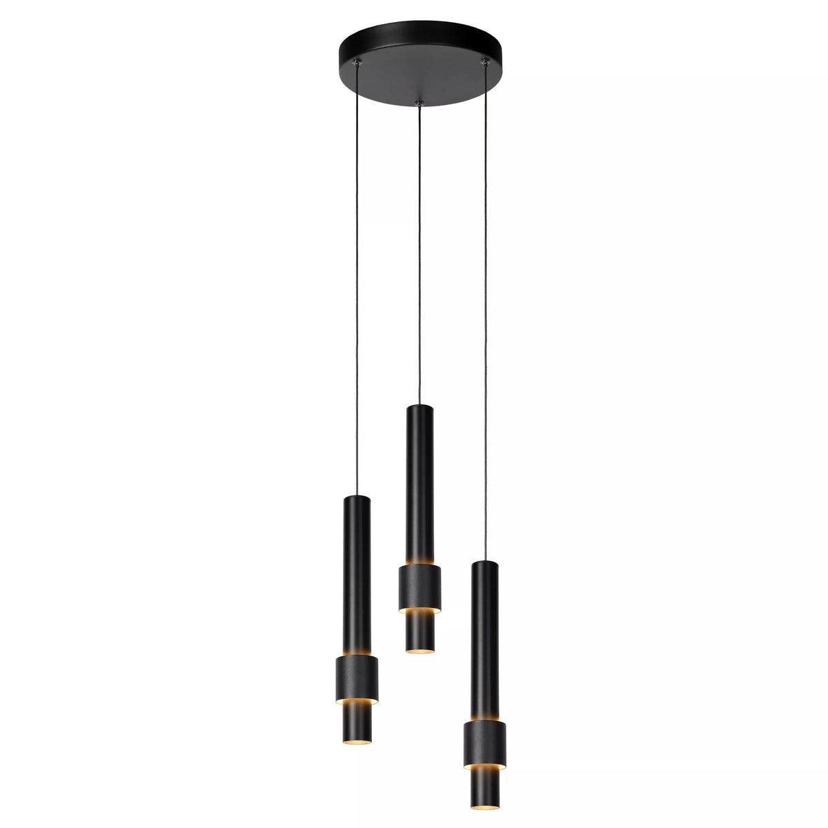 MARGARY - Pendant light - Ø 28 cm - LED Dim. - 3x4W 2700K - Black - LUCIDE