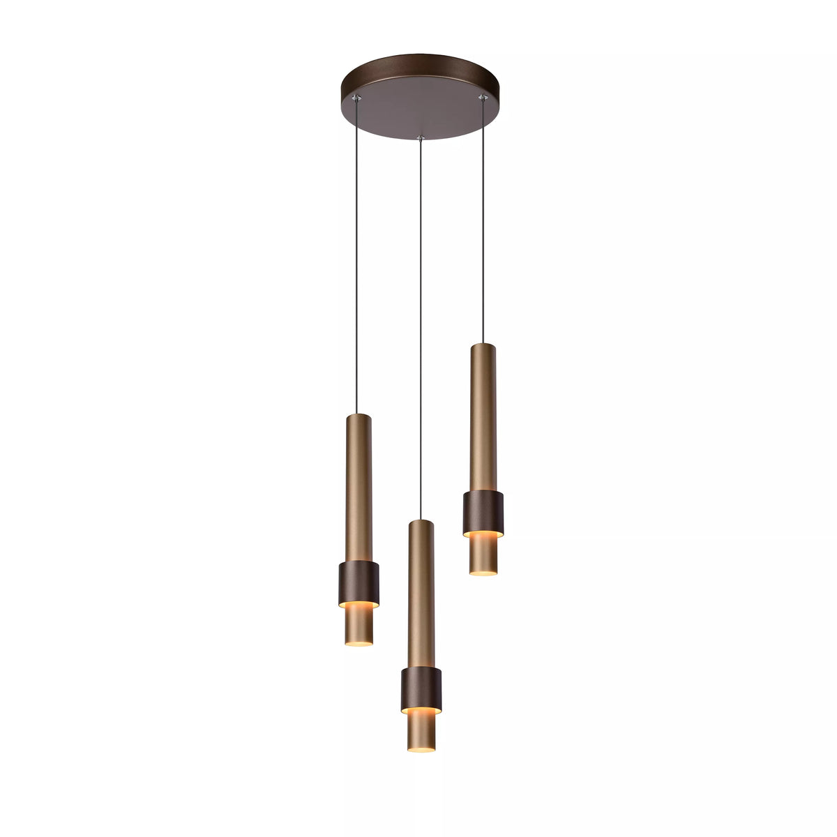 MARGARY - Pendant light - Ø 28 cm - LED Dim. - 3x4W 2700K - Coffee - LUCIDE