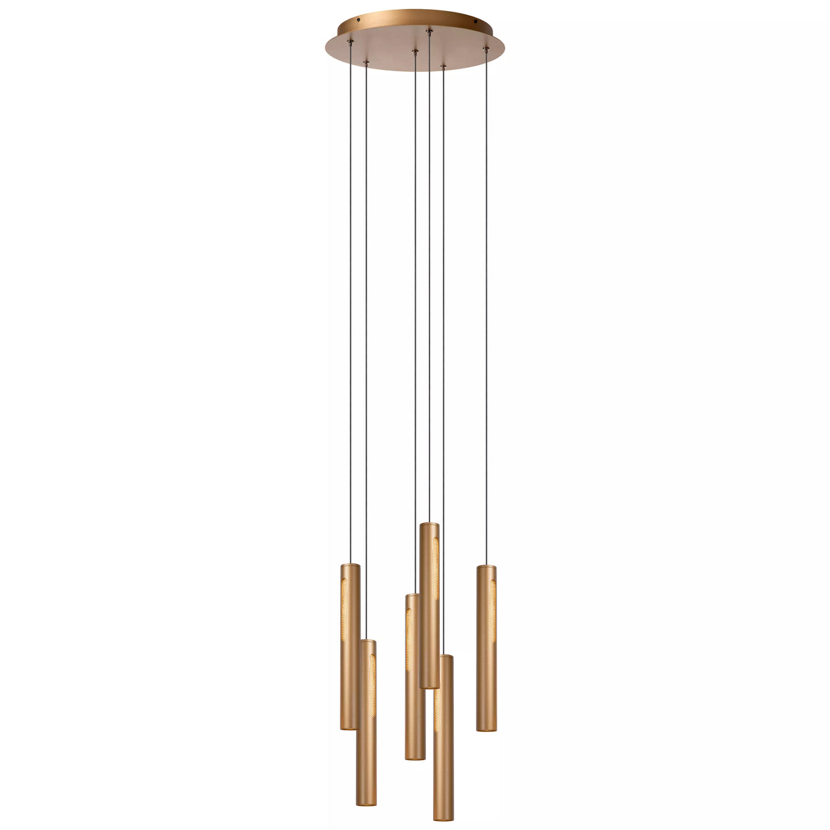 GRIFFITH - Pendant light - Ø 38 cm - LED Dim. - CCT - 6x6W 2700K/4000K - Suitable for double-height spaces and high ceiling - Bronze - Premium - LUCIDE