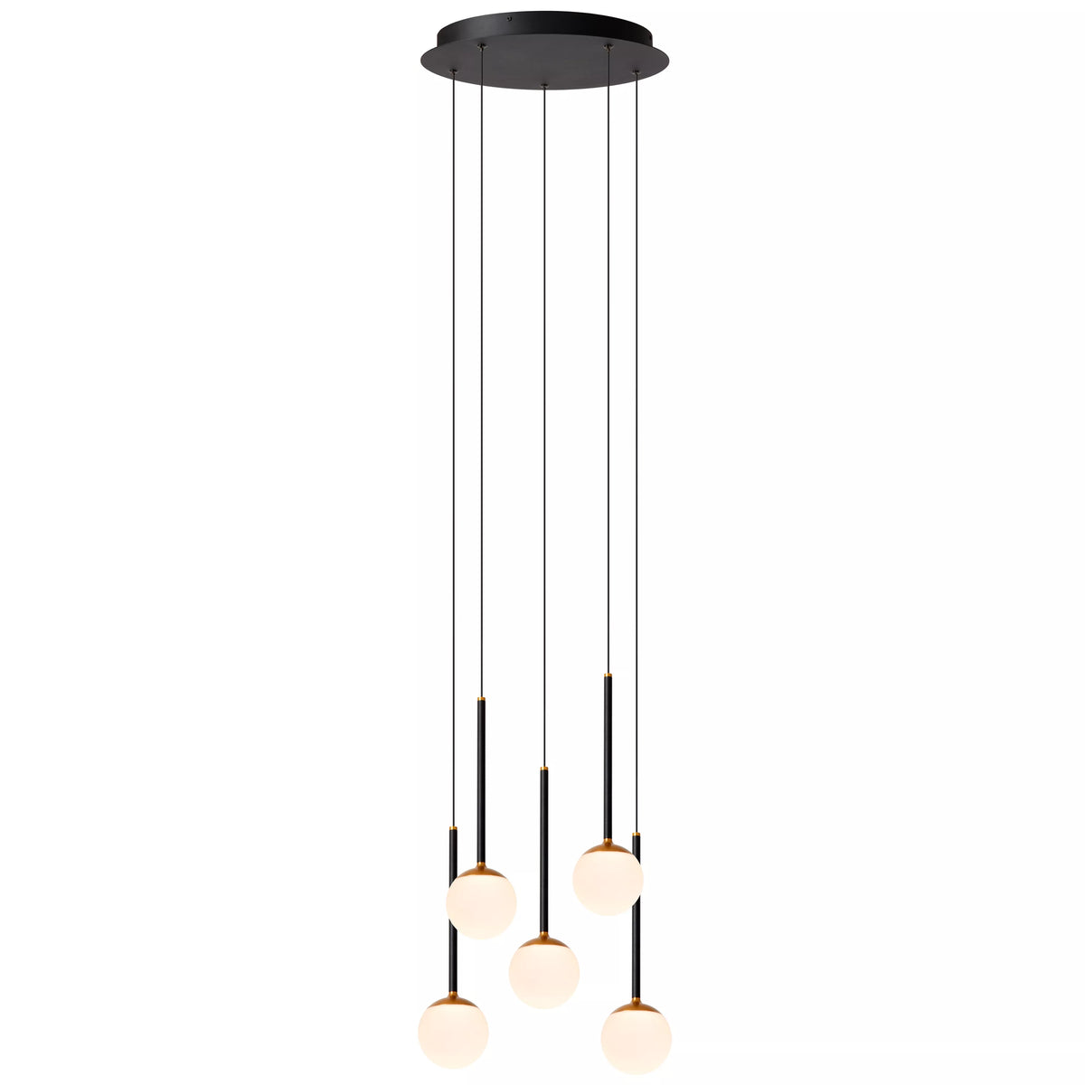 CALINA - Pendant light - Ø 42 cm - LED Dim. - 5x8,2W 2700K - Black - Premium - LUCIDE