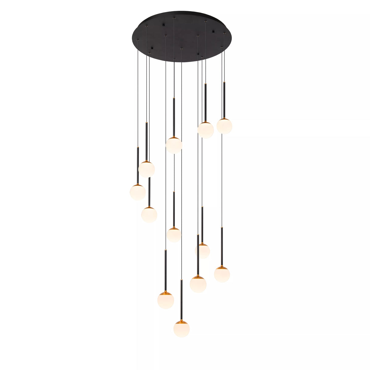 CALINA - Pendant light - Ø 69,9 cm - LED Dim. - 12x7,7W 2700K - Black - Premium - LUCIDE