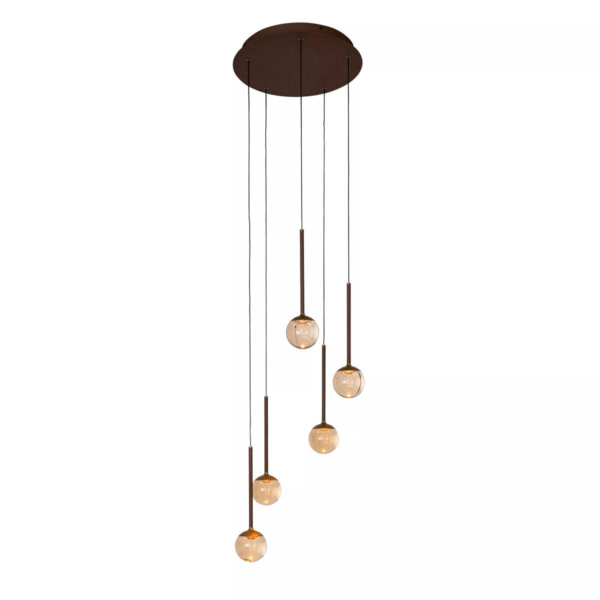 CALINA - Pendant light - Ø 41,9 cm - LED Dim. - CCT - 5x8,2W 2200K/3300K - With replaceable LED module - Amber - Premium - LUCIDE