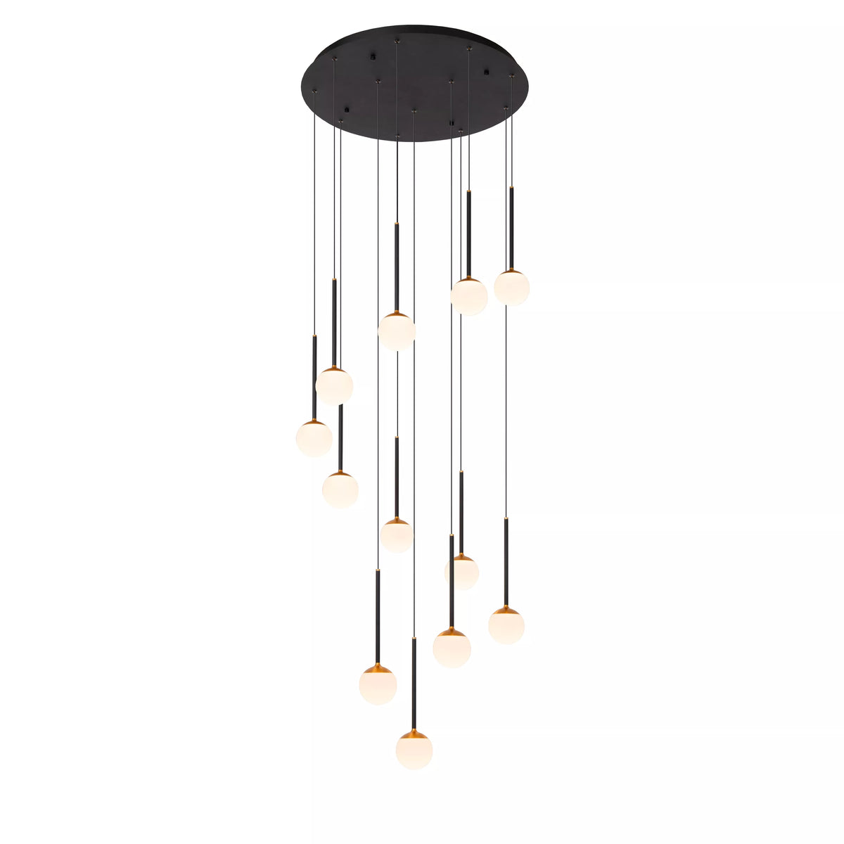 CALINA - Pendant light - Ø 69,9 cm - LED Dim. - CCT - 12x7W 2200K/3300K - With replaceable LED module - Black - Premium - LUCIDE