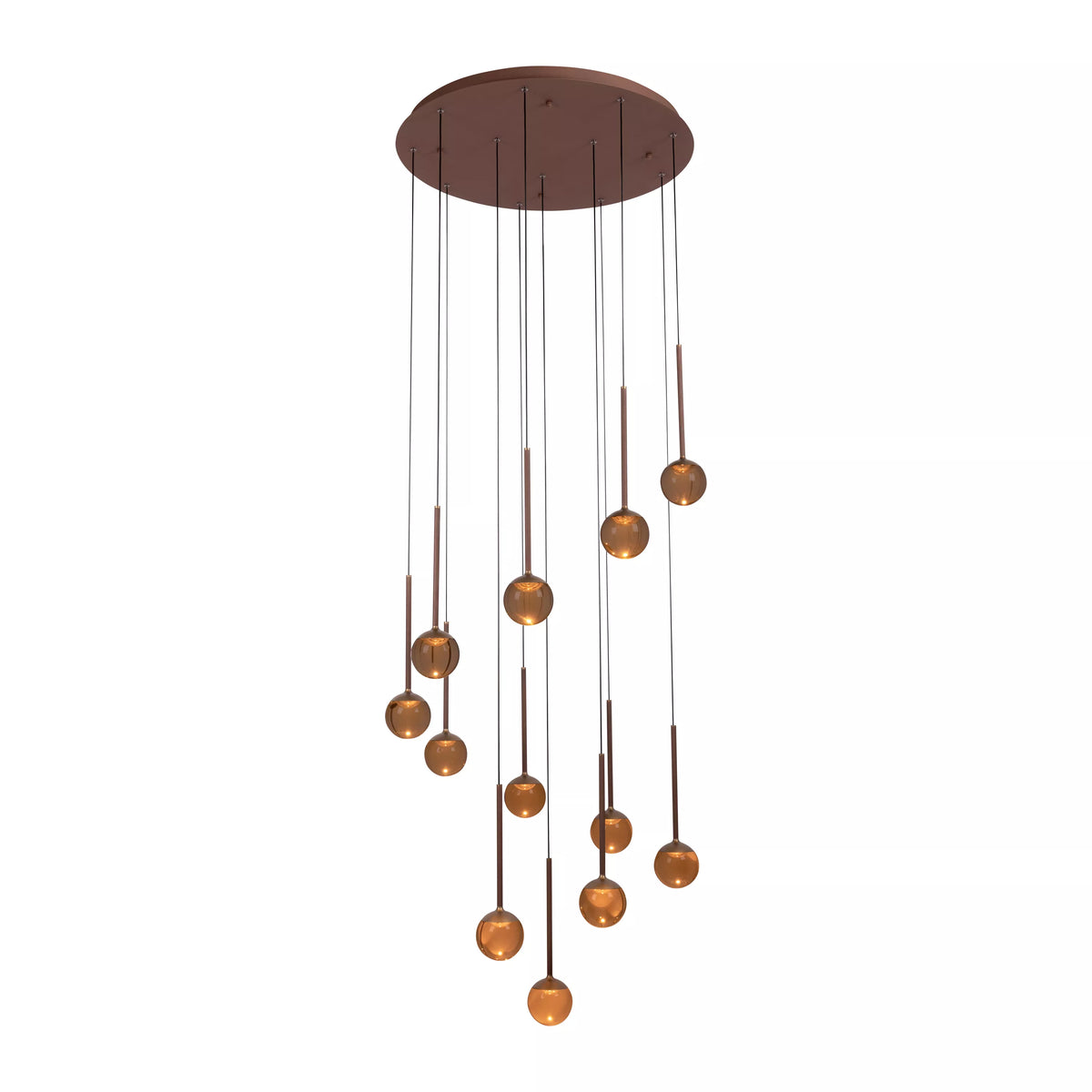 CALINA - Pendant light - Ø 69,9 cm - LED Dim. - CCT - 12x7W 2200K/3300K - With replaceable LED module - Coffee - Premium - LUCIDE