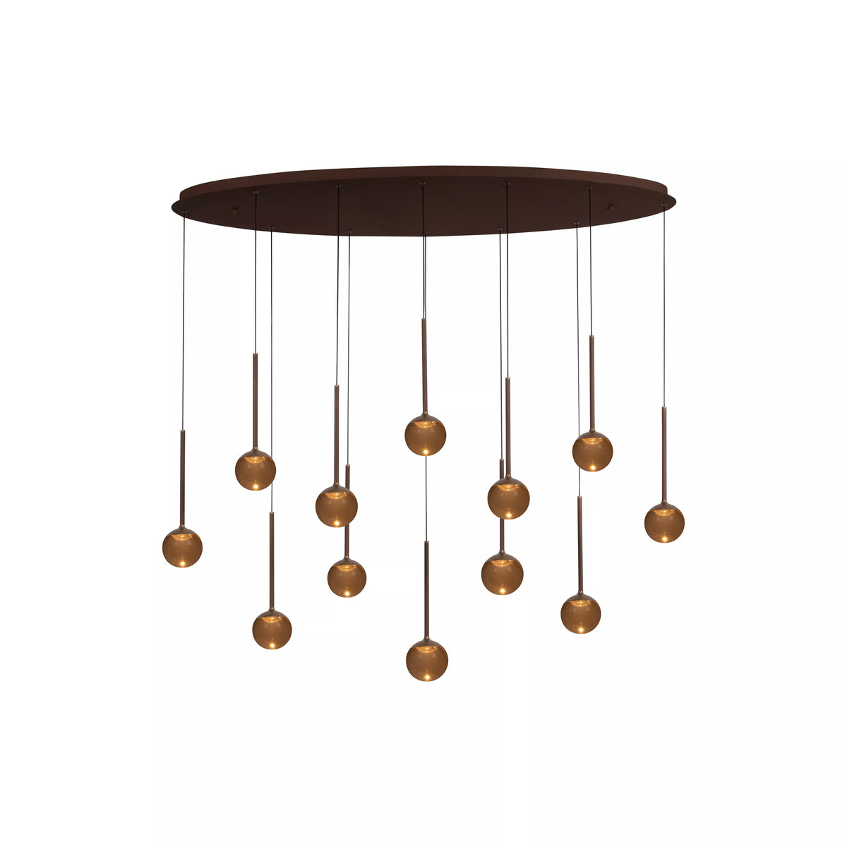 CALINA - Pendant light - LED Dim. - CCT - 12x7W 2200K/3300K - With replaceable LED module - Coffee - Premium - LUCIDE