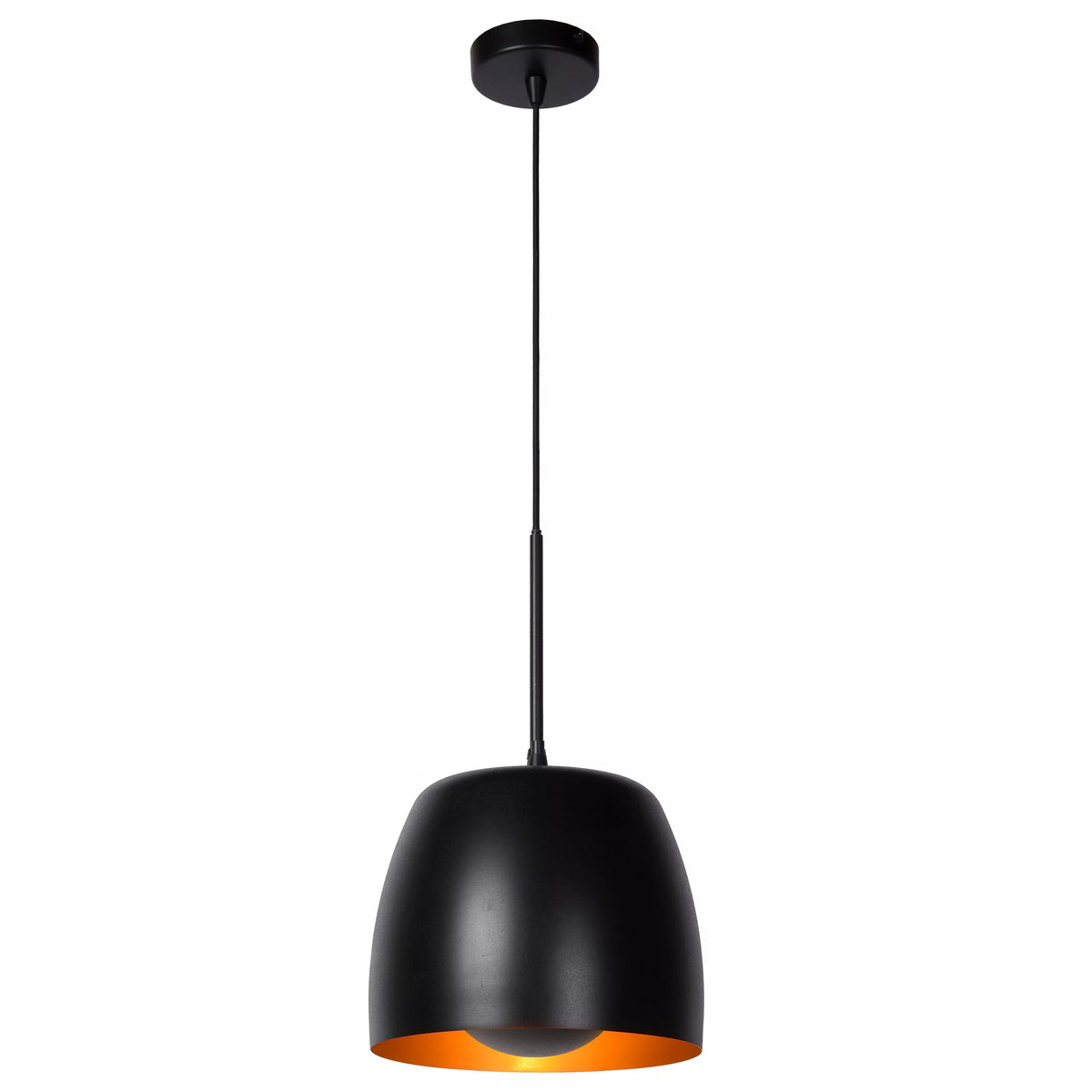 NOLAN - Pendant light - Ø 24 cm - 1xE27 - Black - LUCIDE