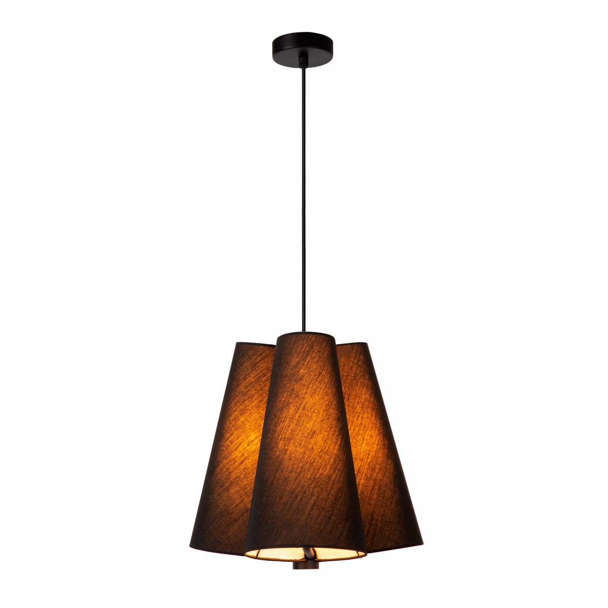 GREGORY - Pendant light - Ø 34,3 cm - 3xE27 - Black - LUCIDE