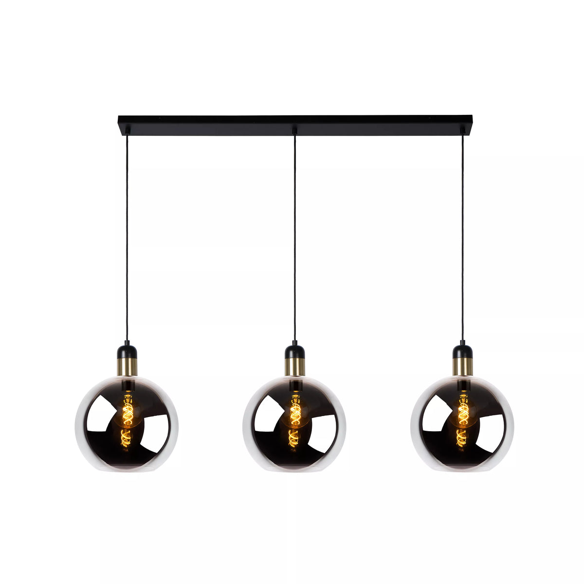 JULIUS - Pendant light - 3xE27 - Smoke Grey - LUCIDE