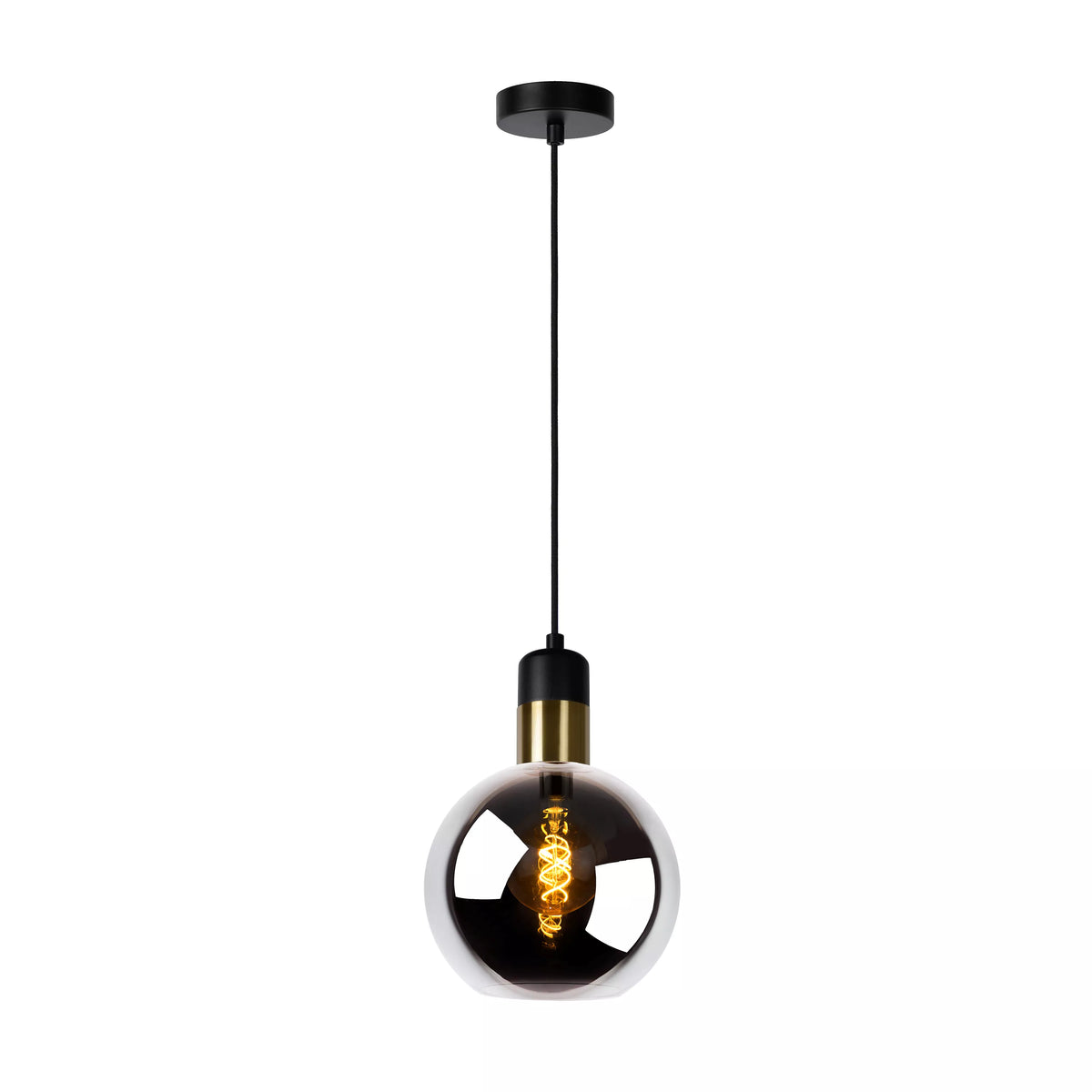 JULIUS - Pendant light - Ø 20 cm - 1xE27 - Smoke Grey - LUCIDE