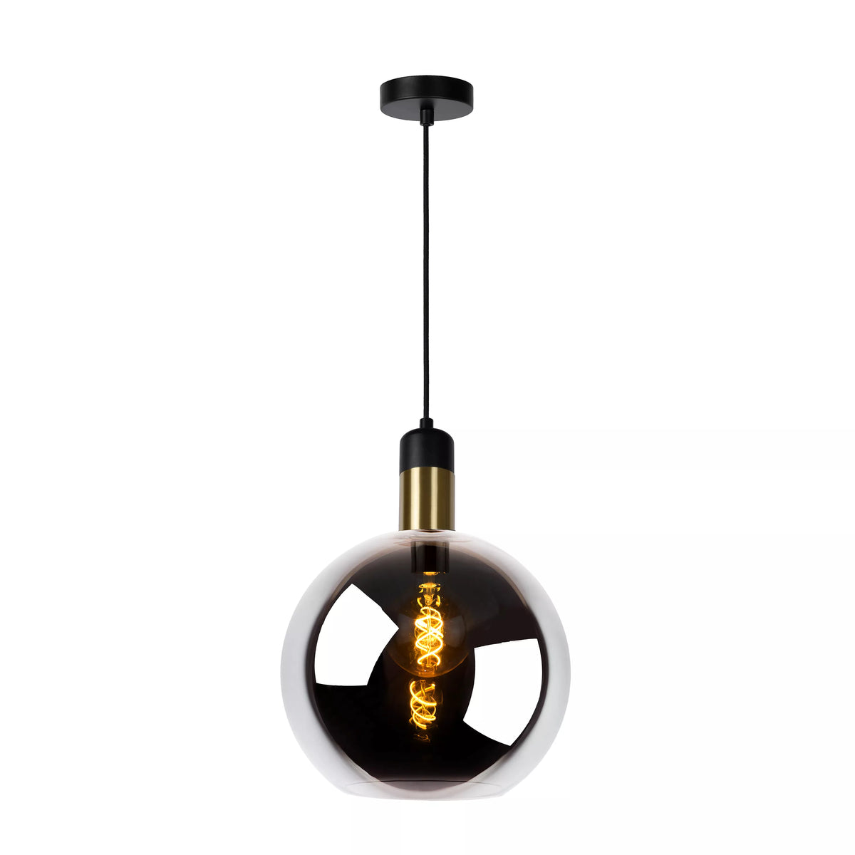 JULIUS - Pendant light - Ø 28 cm - 1xE27 - Smoke Grey - LUCIDE