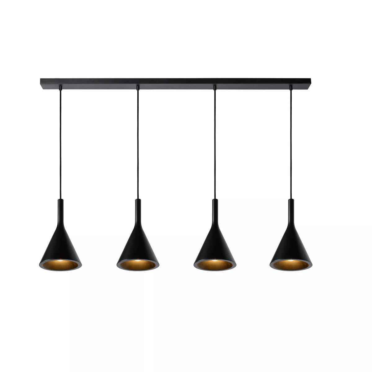 GIPSY - Pendant light - 4xE27 - Black - LUCIDE