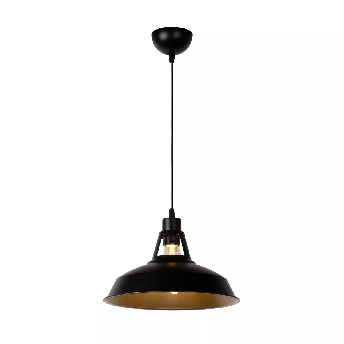 BRASSY-BIS - Pendant light - Ø 31 cm - 1xE27 - Black - LUCIDE