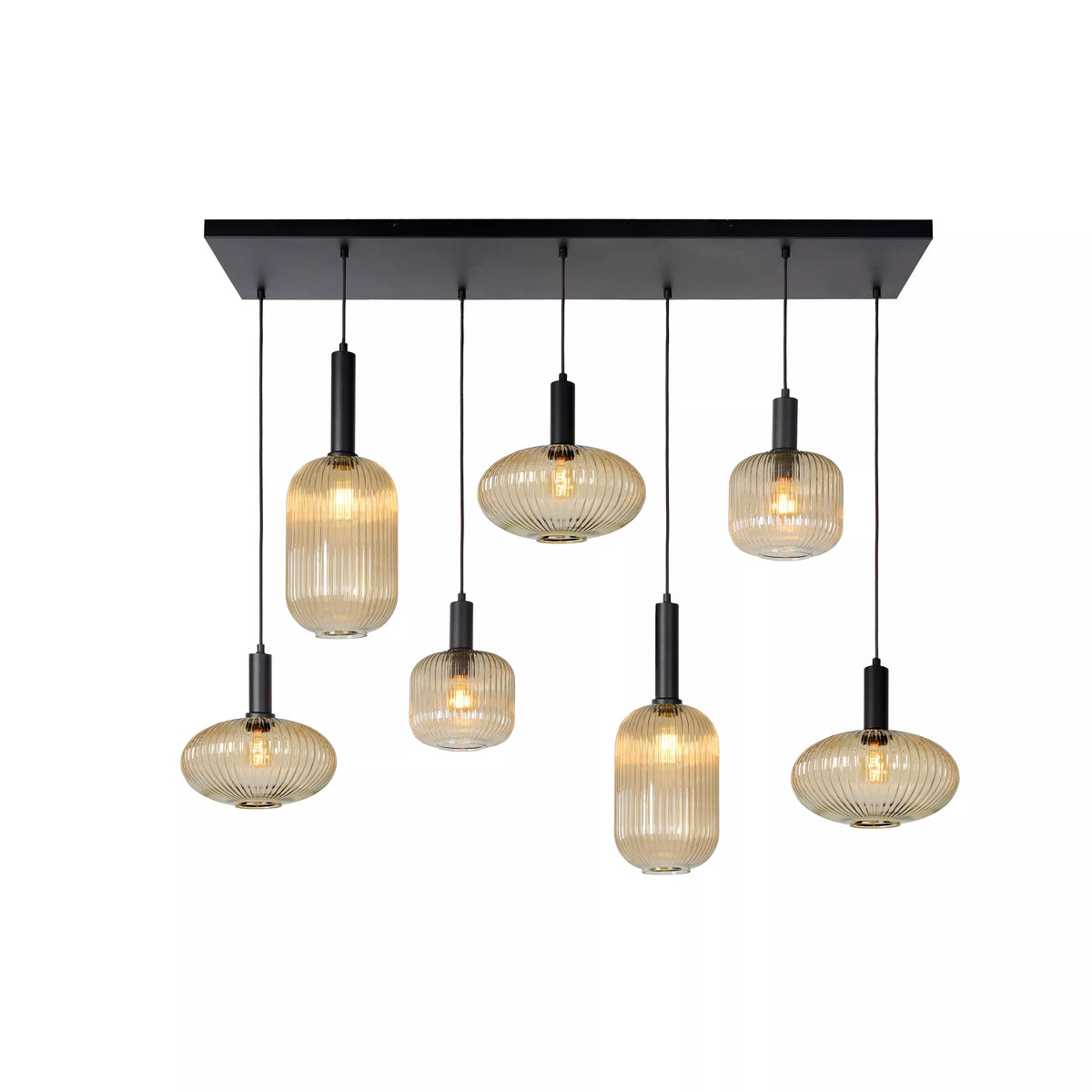 MALOTO - Pendant light - 7xE27 - Amber - LUCIDE