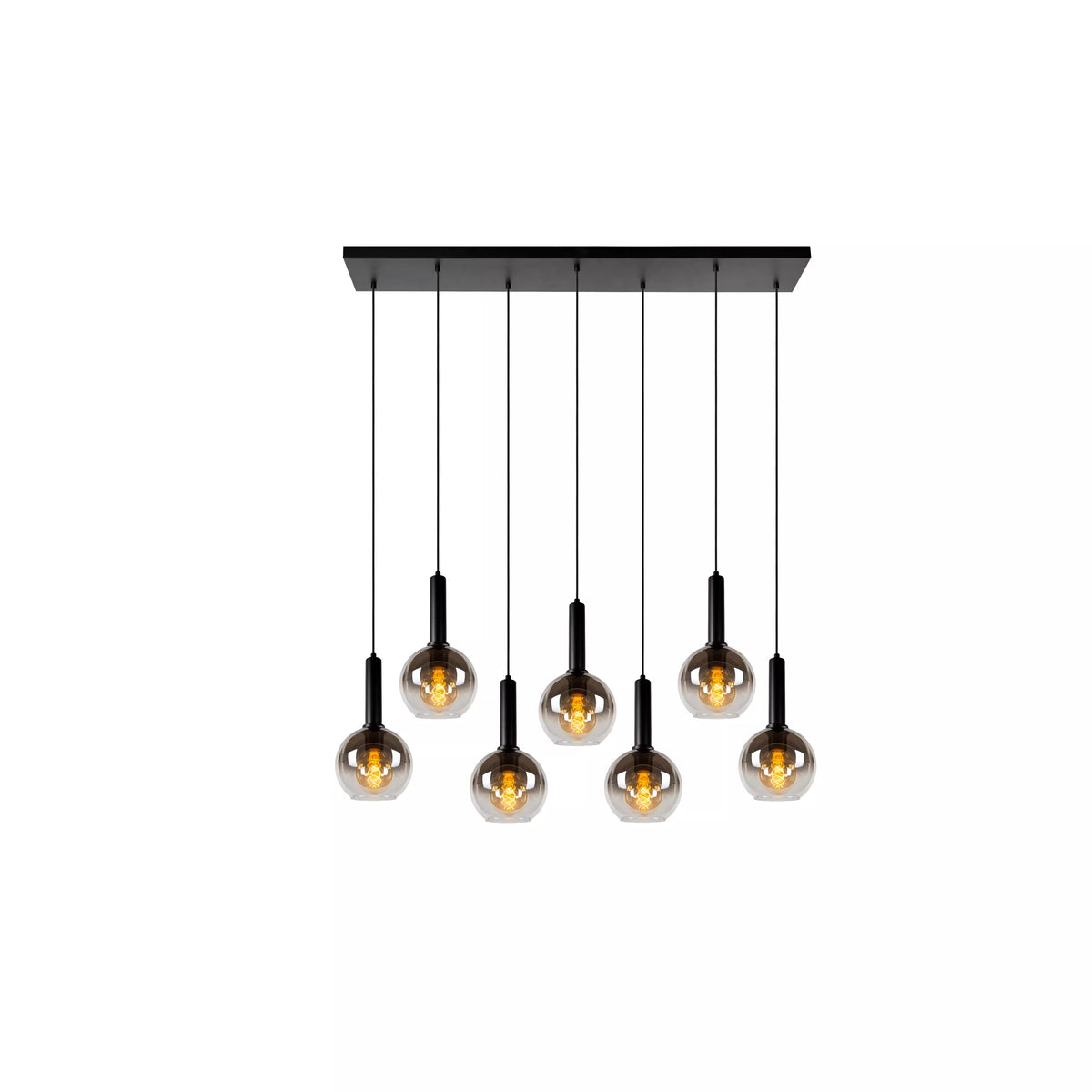 MARIUS - Pendant light - 7xE27 - Black - LUCIDE