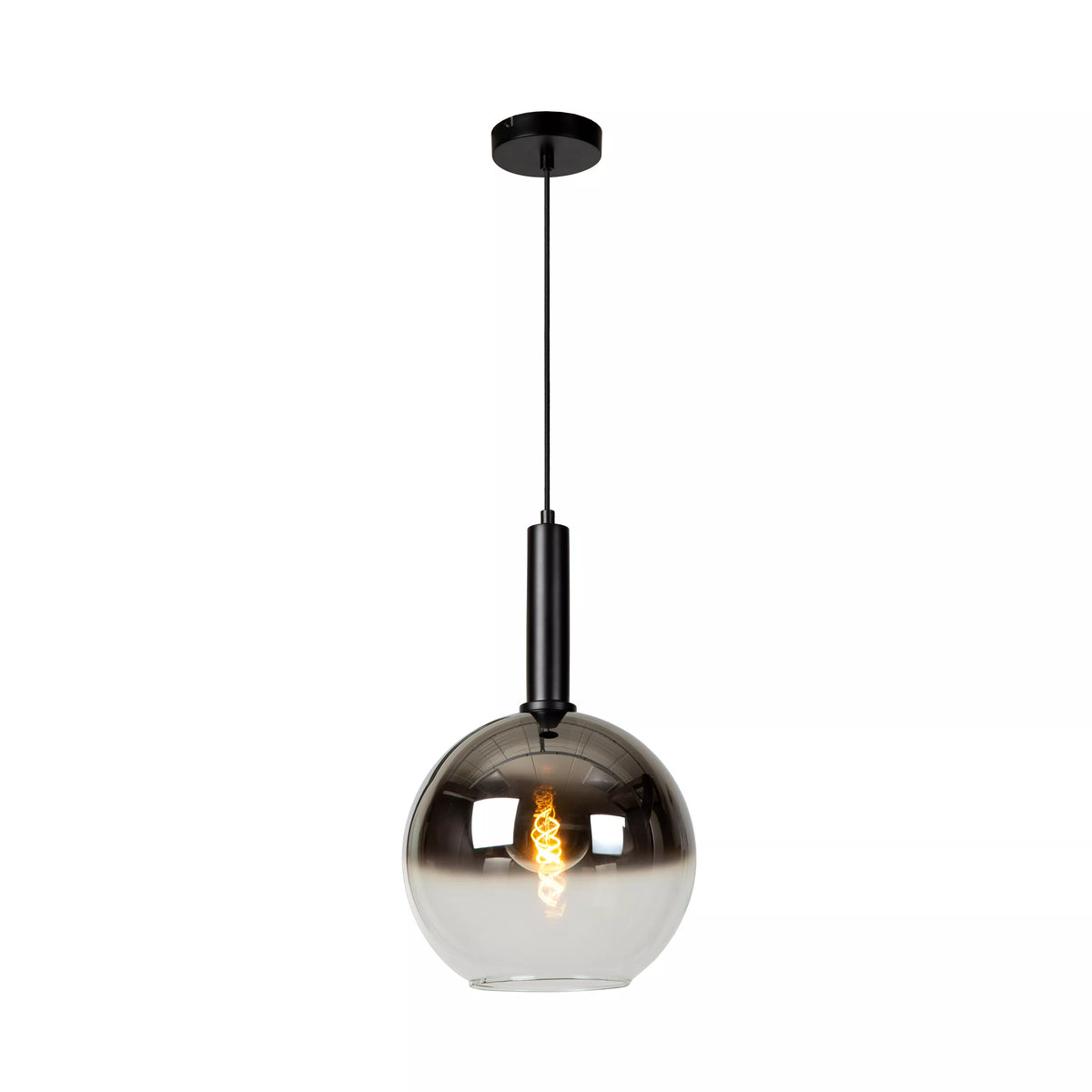 MARIUS - Pendant light - Ø 30 cm - 1xE27 - Black - LUCIDE