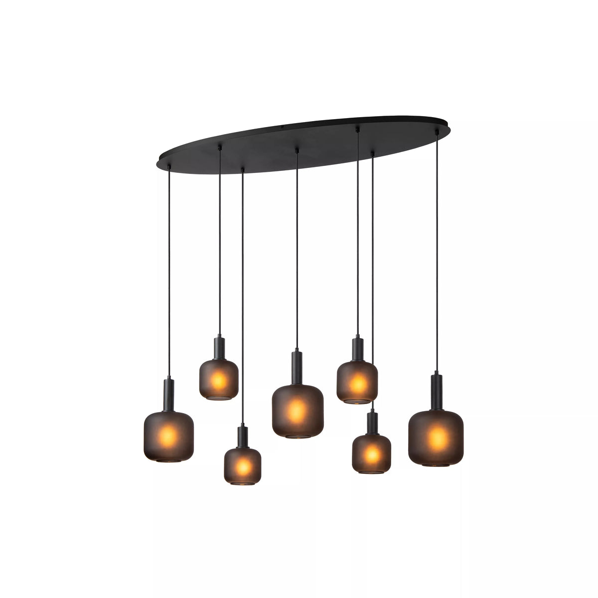 ELOISE - Pendant light - 7xE27 - Black - LUCIDE