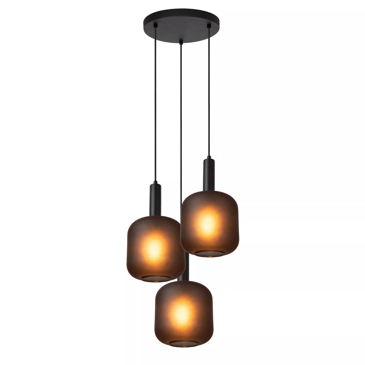 ELOISE - Pendant light - Ø 40 cm - 3xE27 - Black - LUCIDE