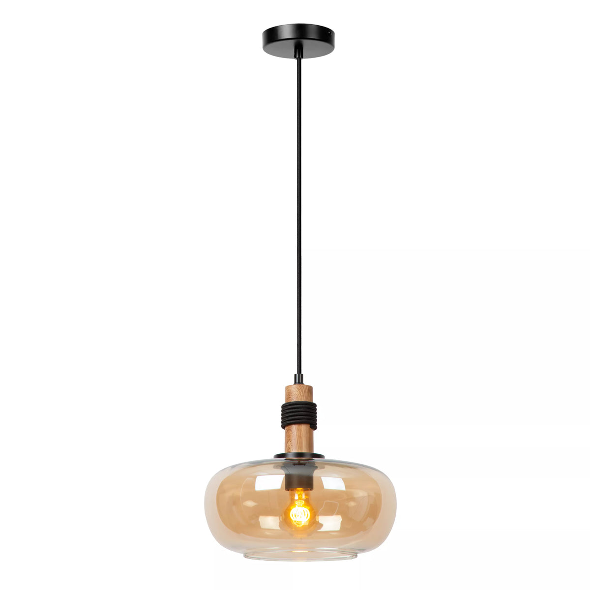 ILONA - Pendant light - Ø 30 cm - 1xE27 - Amber - LUCIDE