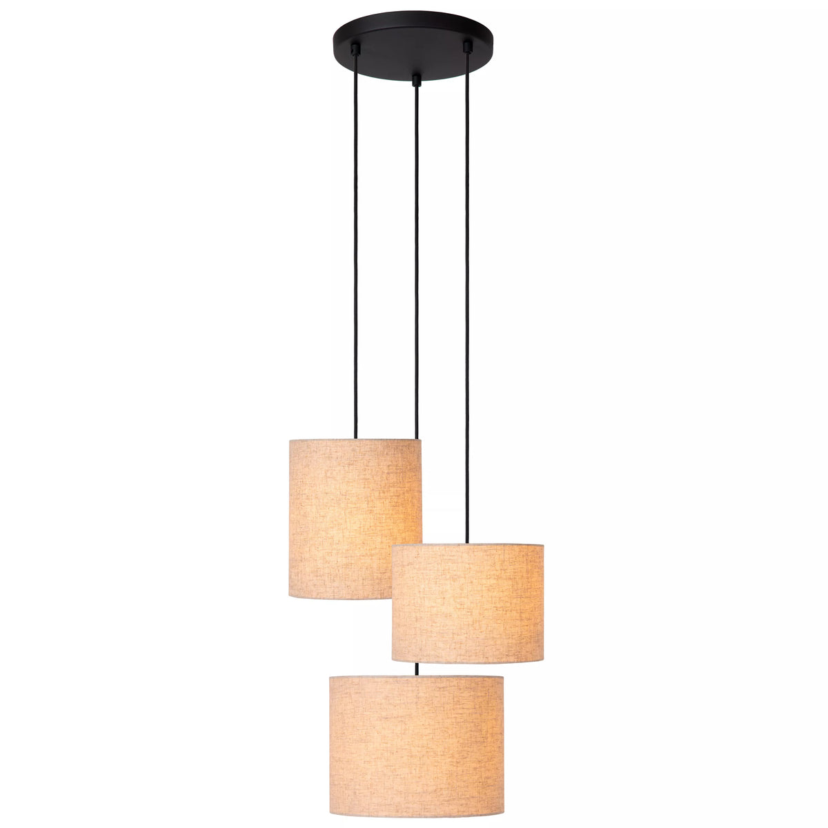 MAYA - Pendant light - Ø 46 cm - 3xE27 - Cream - LUCIDE