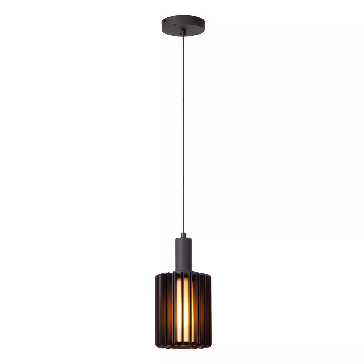 LAMBRES - Pendant light - Ø 15 cm - 1xE27 - Black - LUCIDE