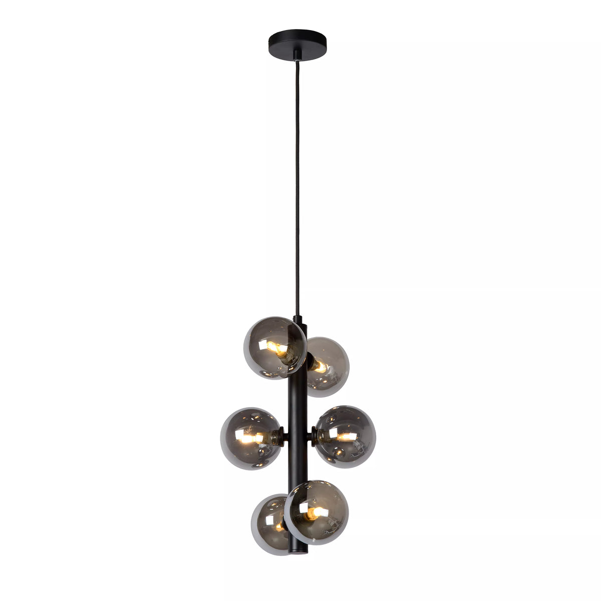 TYCHO - Pendant light - Ø 25,5 cm - 6xG9 - Black - LUCIDE