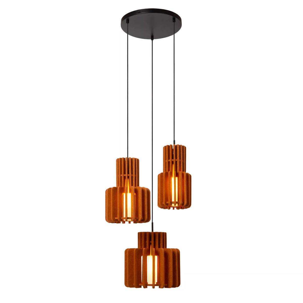 ROLLO - Pendant light - 3xE27 - Terracotta - LUCIDE