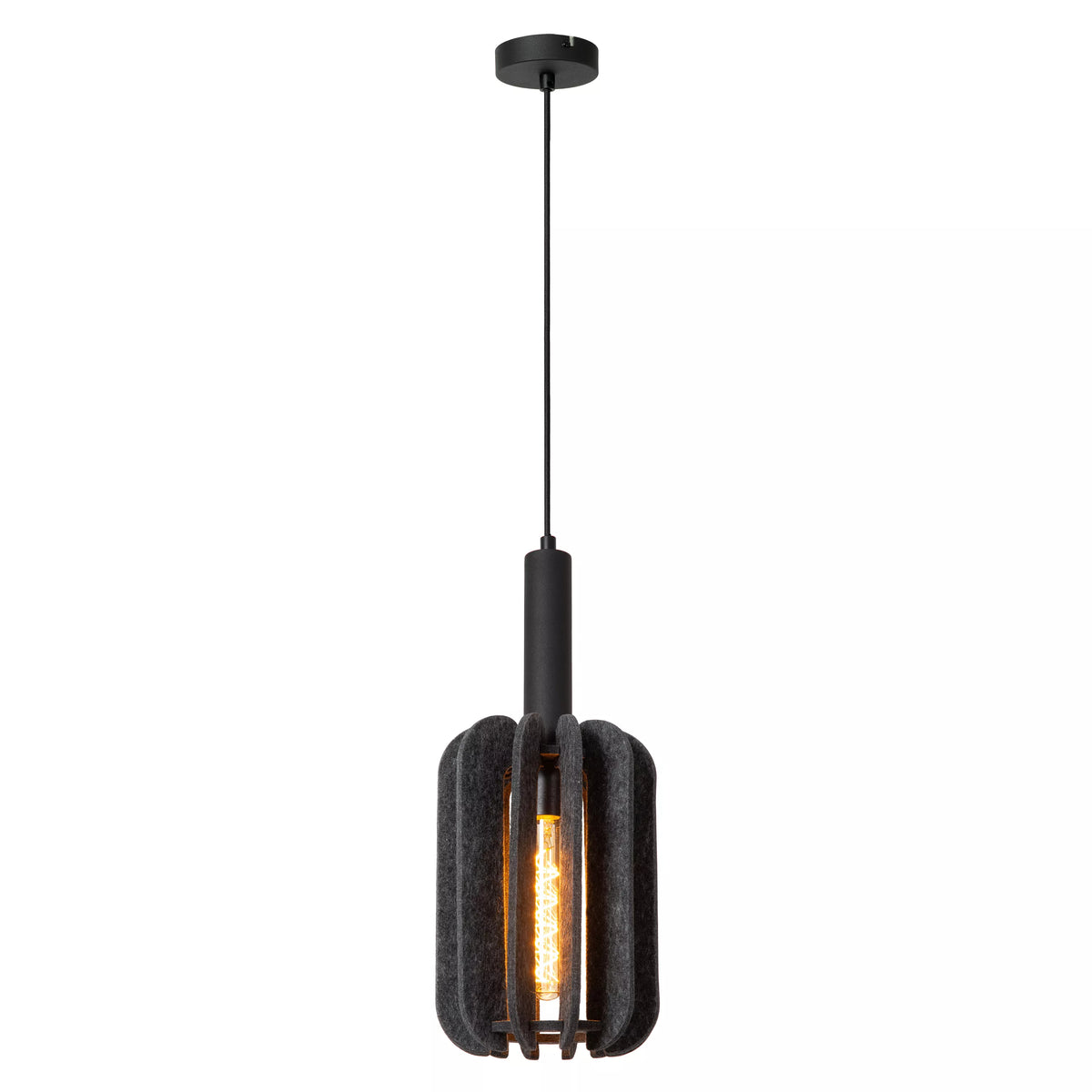 RAFAL - Pendant light - Ø 20 cm - 1xE27 - Grey - LUCIDE
