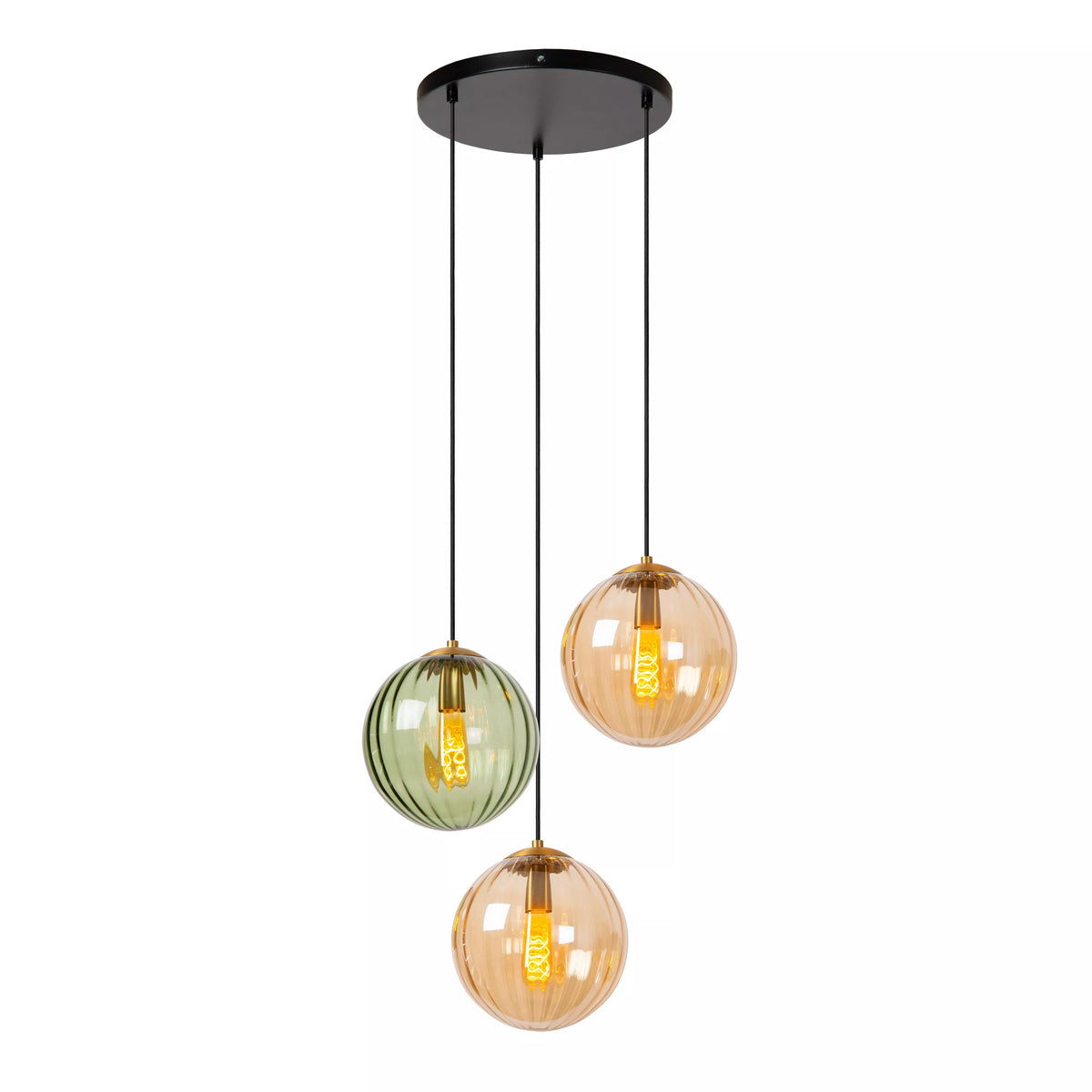 MONSARAZ - Pendant light - Ø 35 cm - 3xE27 - Green - LUCIDE