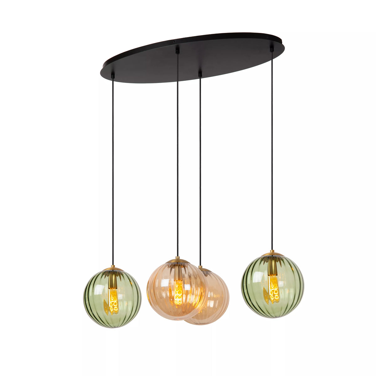 MONSARAZ - Pendant light - 4xE27 - Green - LUCIDE