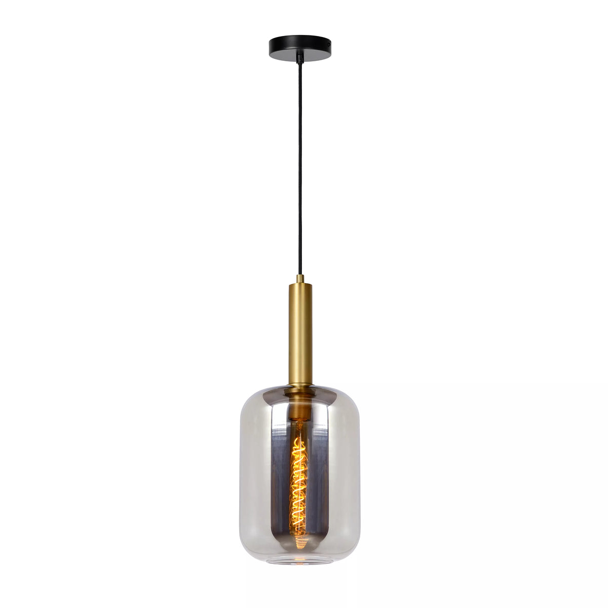 JOANET - Pendant light - Ø 22 cm - 1xE27 - Smoke Grey - LUCIDE