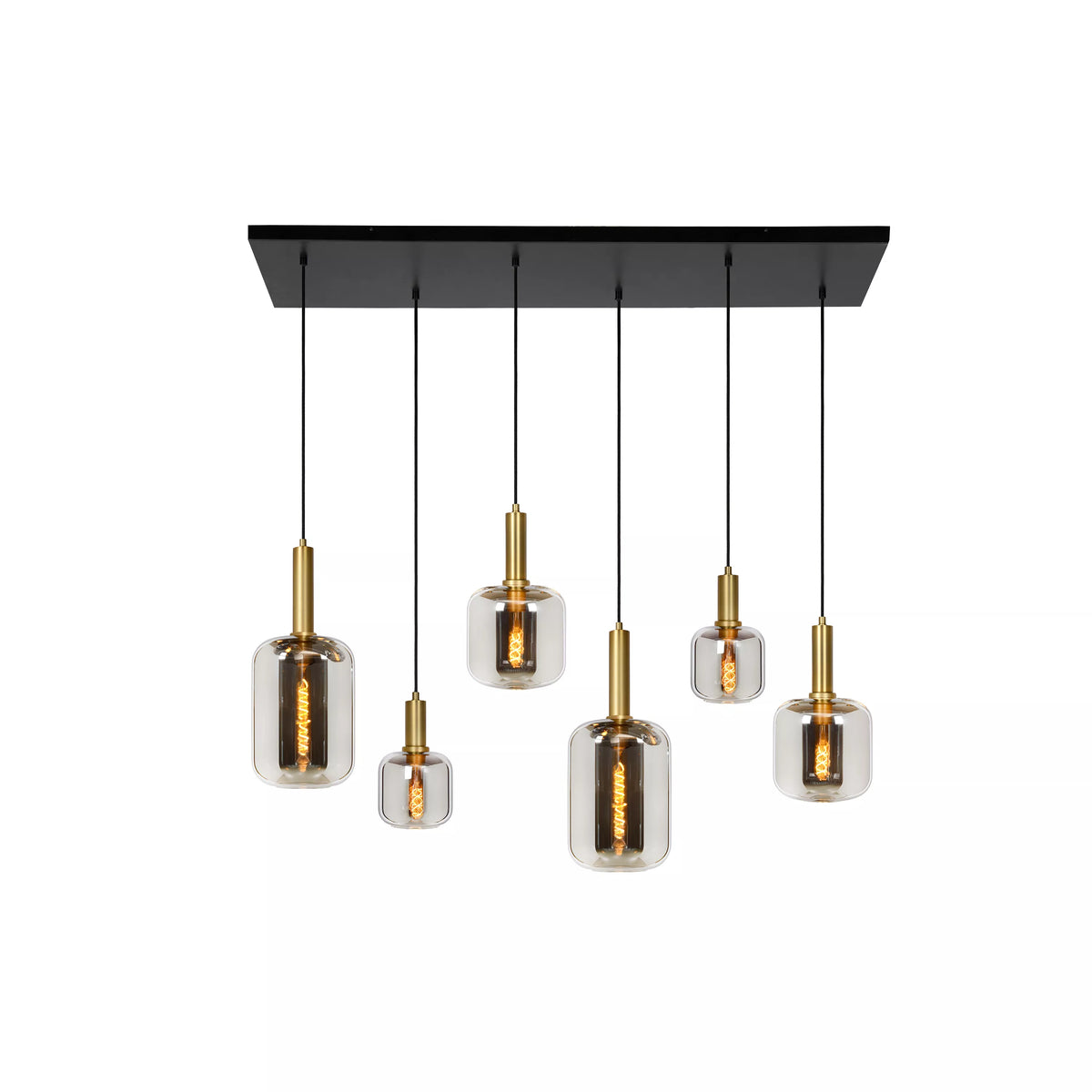 JOANET - Pendant light - 2xE27 - Smoke Grey - LUCIDE