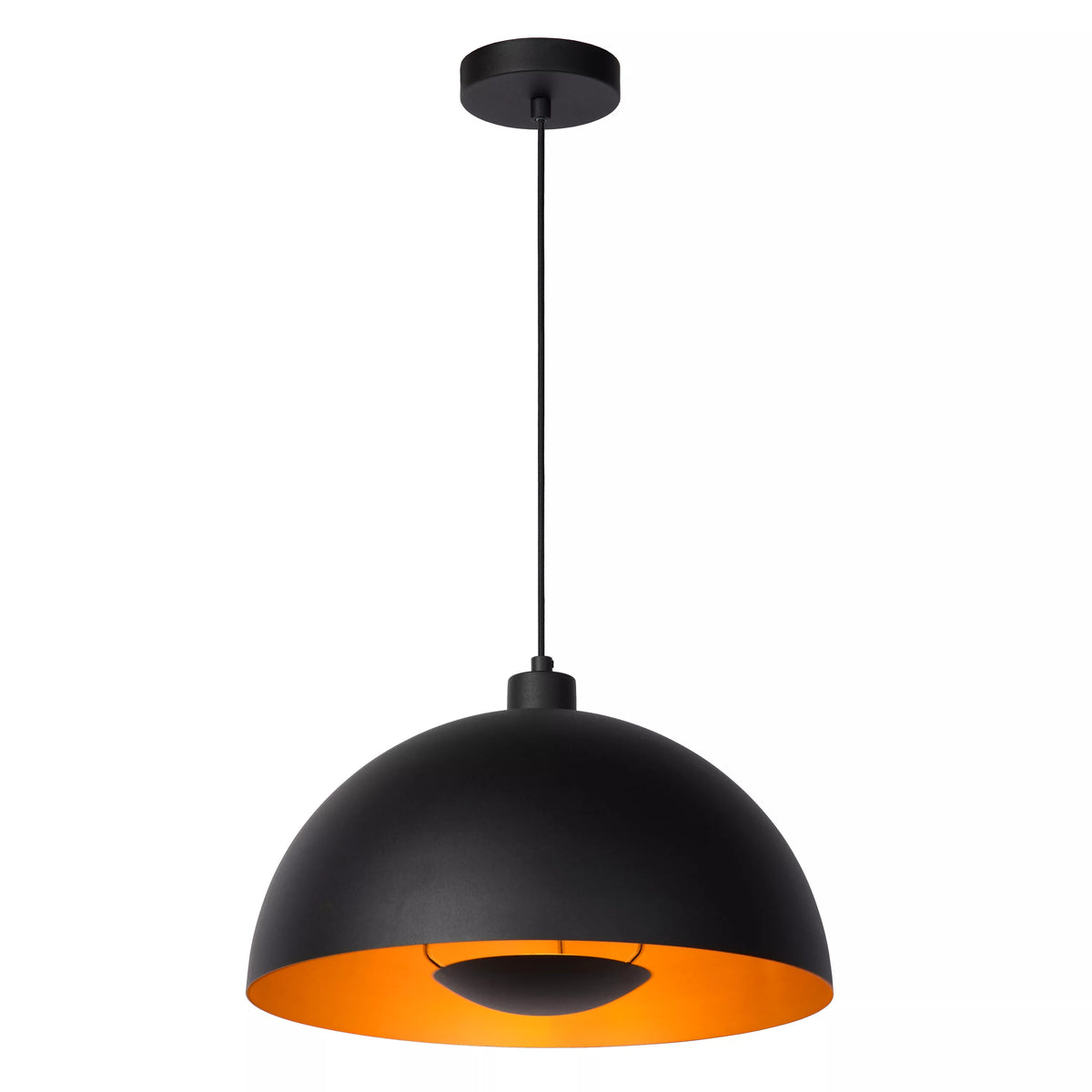 SIEMON - Pendant light - Ø 40 cm - 1xE27 - Black - LUCIDE