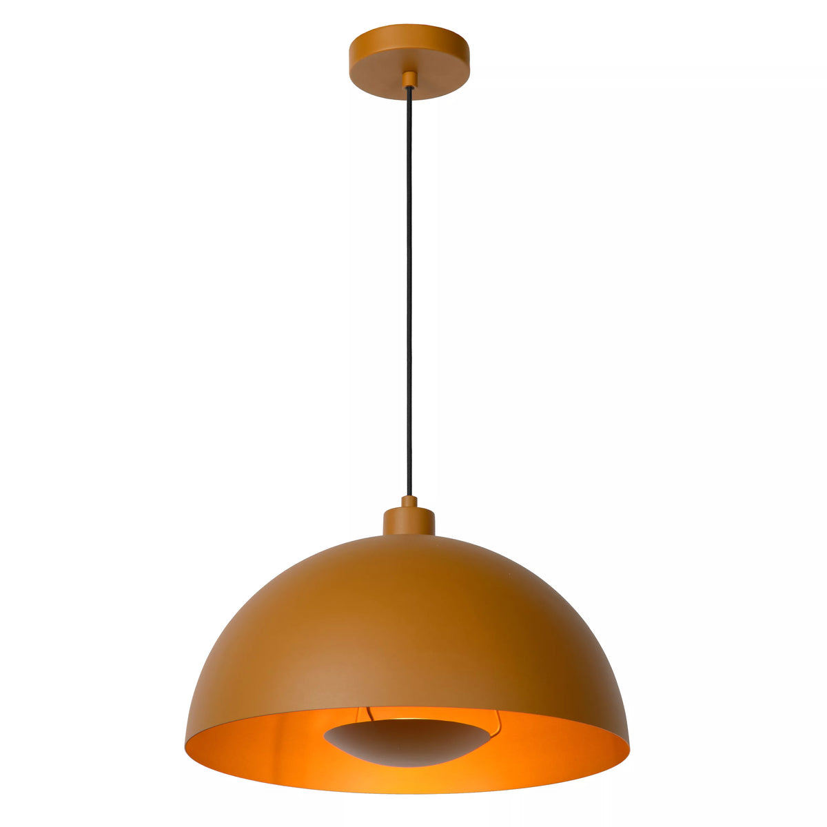 SIEMON - Pendant light - Ø 40 cm - 1xE27 - Ocher Yellow - LUCIDE