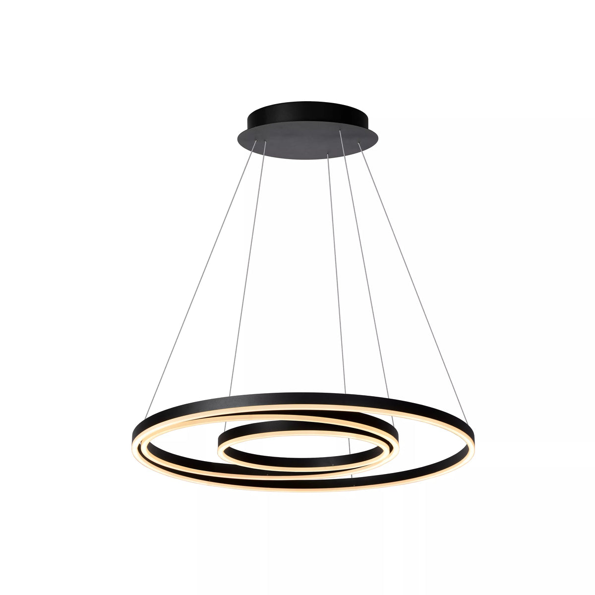 TRINITI - Pendant light - Ø 80 cm - LED Dim. - 3000K - Black - LUCIDE