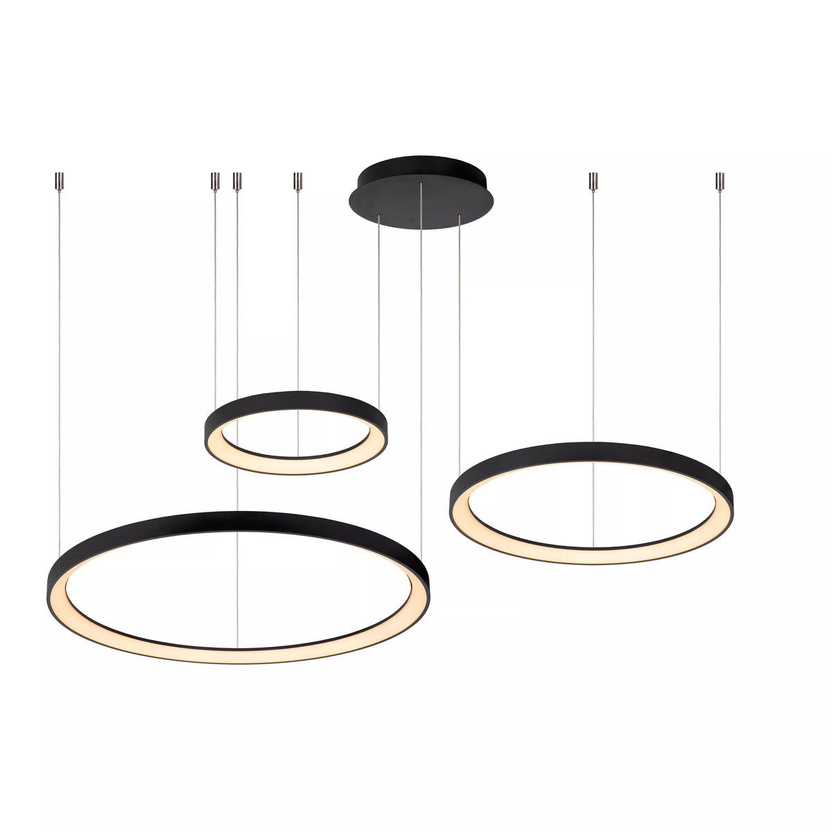 VIDAL - Pendant light - Ø 78 cm - LED Dim. - 1x120W 2700K - Black - Premium - LUCIDE