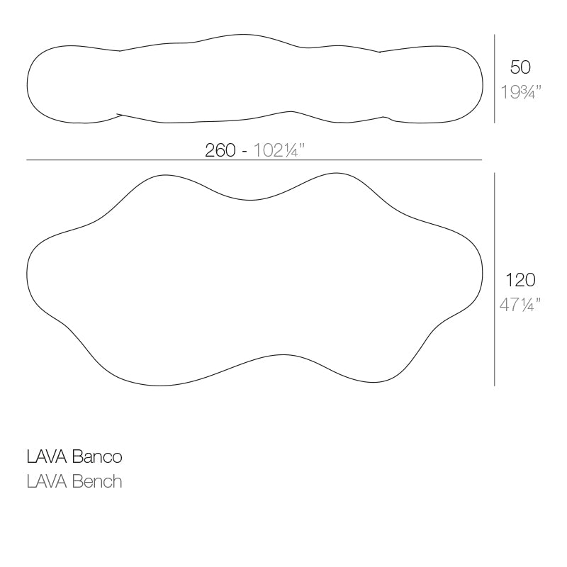 Lava Bench 260x120x50