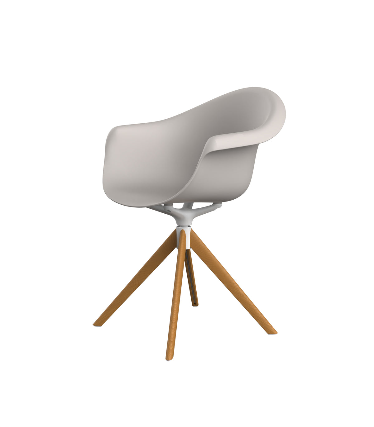 INCASSO SWIVEL ARMCHAIR WITH WOODEN LEGS image 1