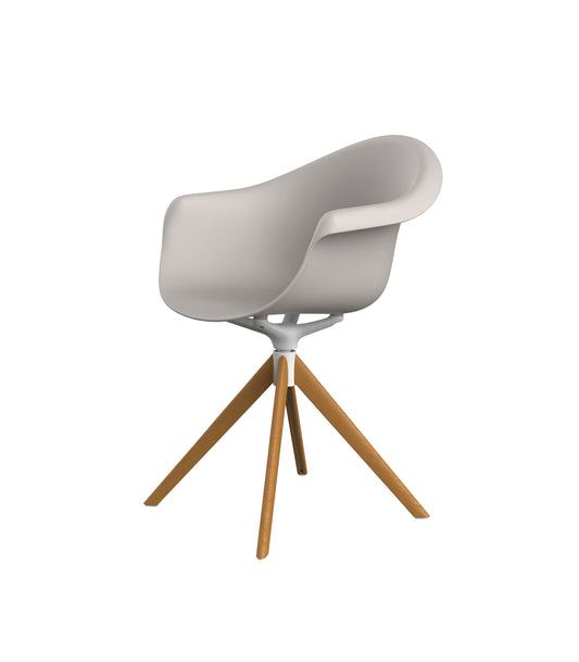 INCASSO SWIVEL ARMCHAIR WITH WOODEN LEGS image 1