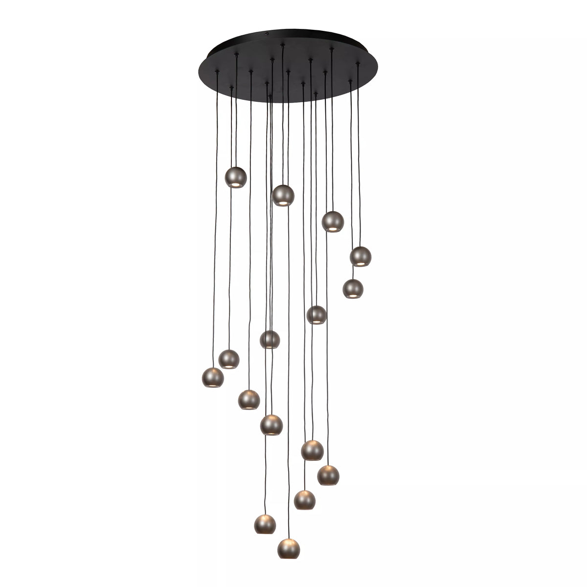 MONTANA - Pendant light - LED Dim. - CCT - 16x5,7W 2700K/4000K - Suitable for double-height spaces and high ceiling - Grey iron - Premium - LUCIDE