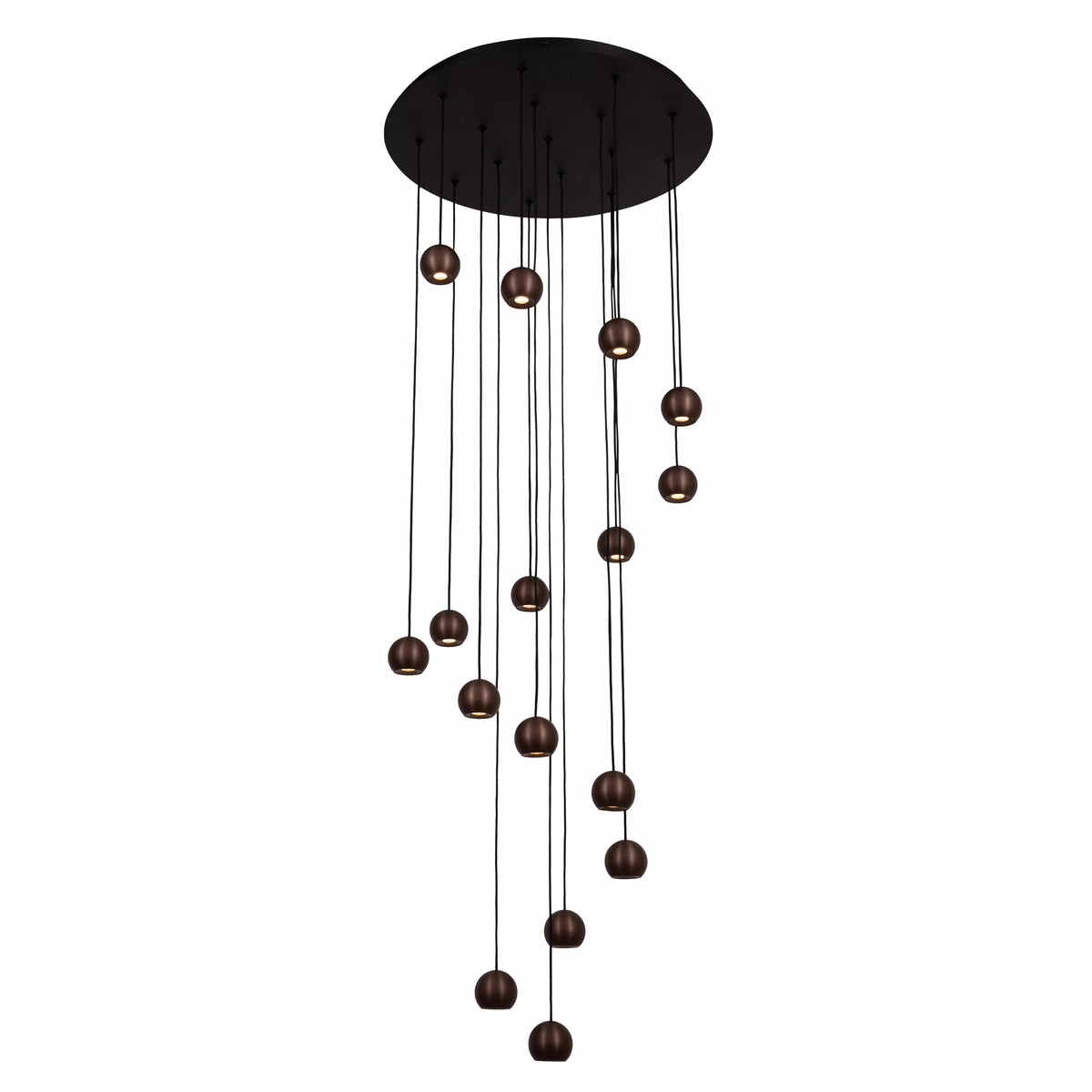 MONTANA - Pendant light - LED Dim. - CCT - 16x5,7W 2700K/4000K - Suitable for double-height spaces and high ceiling - Coffee - Premium - LUCIDE