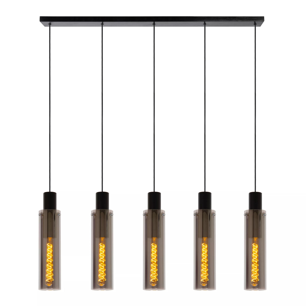 ORLANDO - Pendant light - 5xE27 - Smoke Grey - LUCIDE