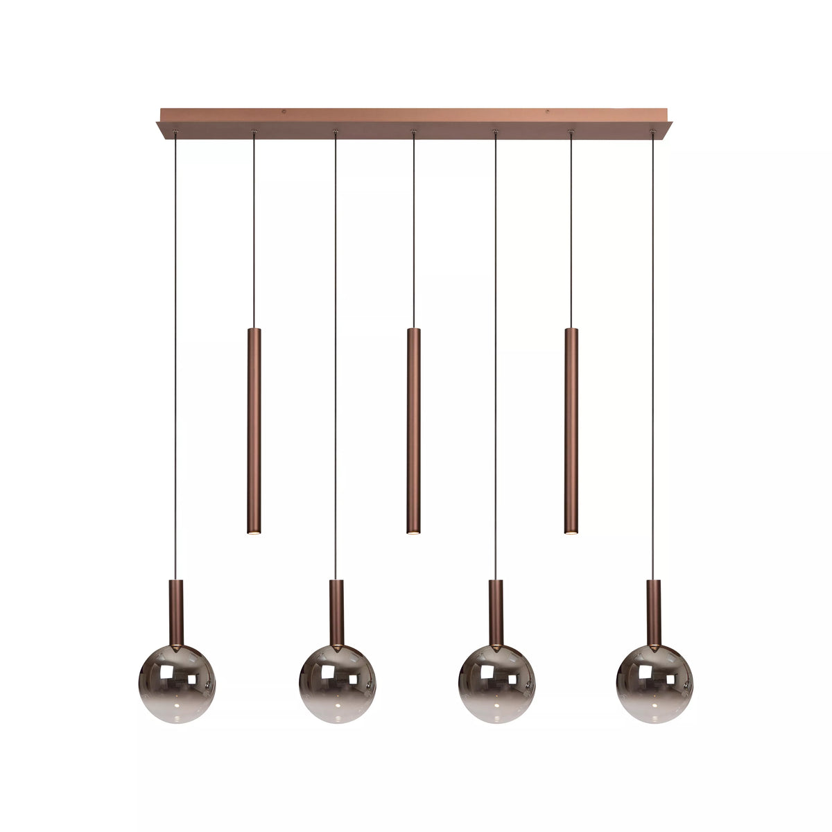 JASMINE - Pendant light - LED Dim. - CCT - 7x4W 2200K/3300K - Suitable for double-height spaces and high ceiling - Copper - Premium - LUCIDE