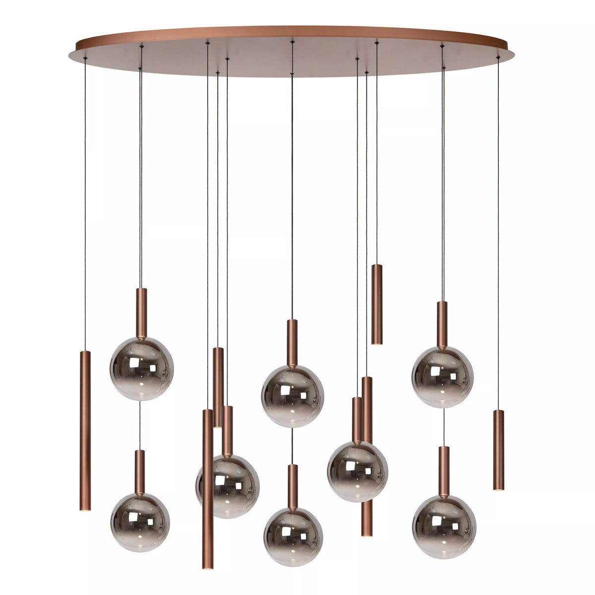JASMINE - Pendant light - LED Dim. - CCT - 14x4,4W 2200K/3300K - Suitable for double-height spaces and high ceiling - Copper - Premium - LUCIDE