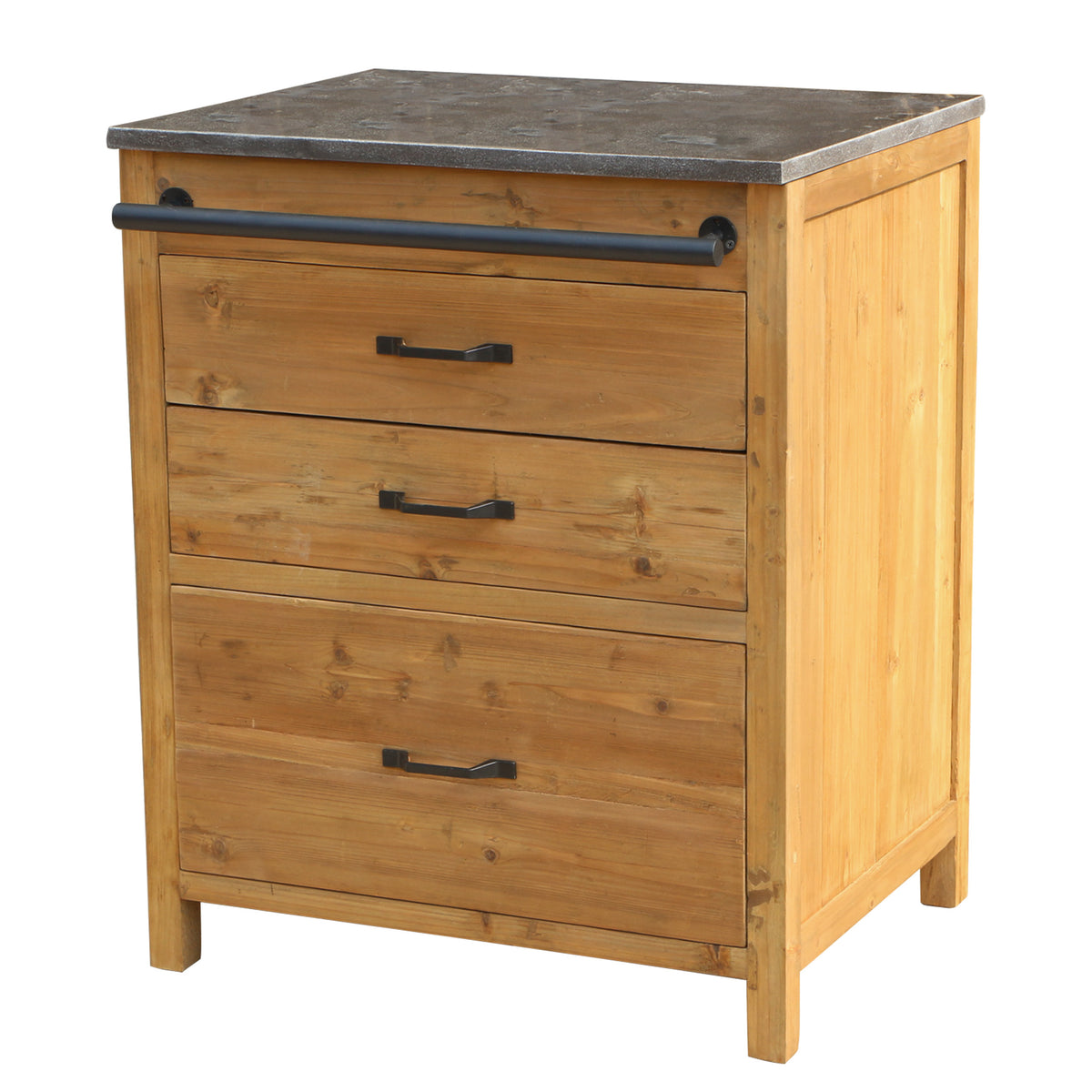 Zoliva Chest of Drawers - 3 Drawers - Natural/ Natural Stone Anthracite - KAJA