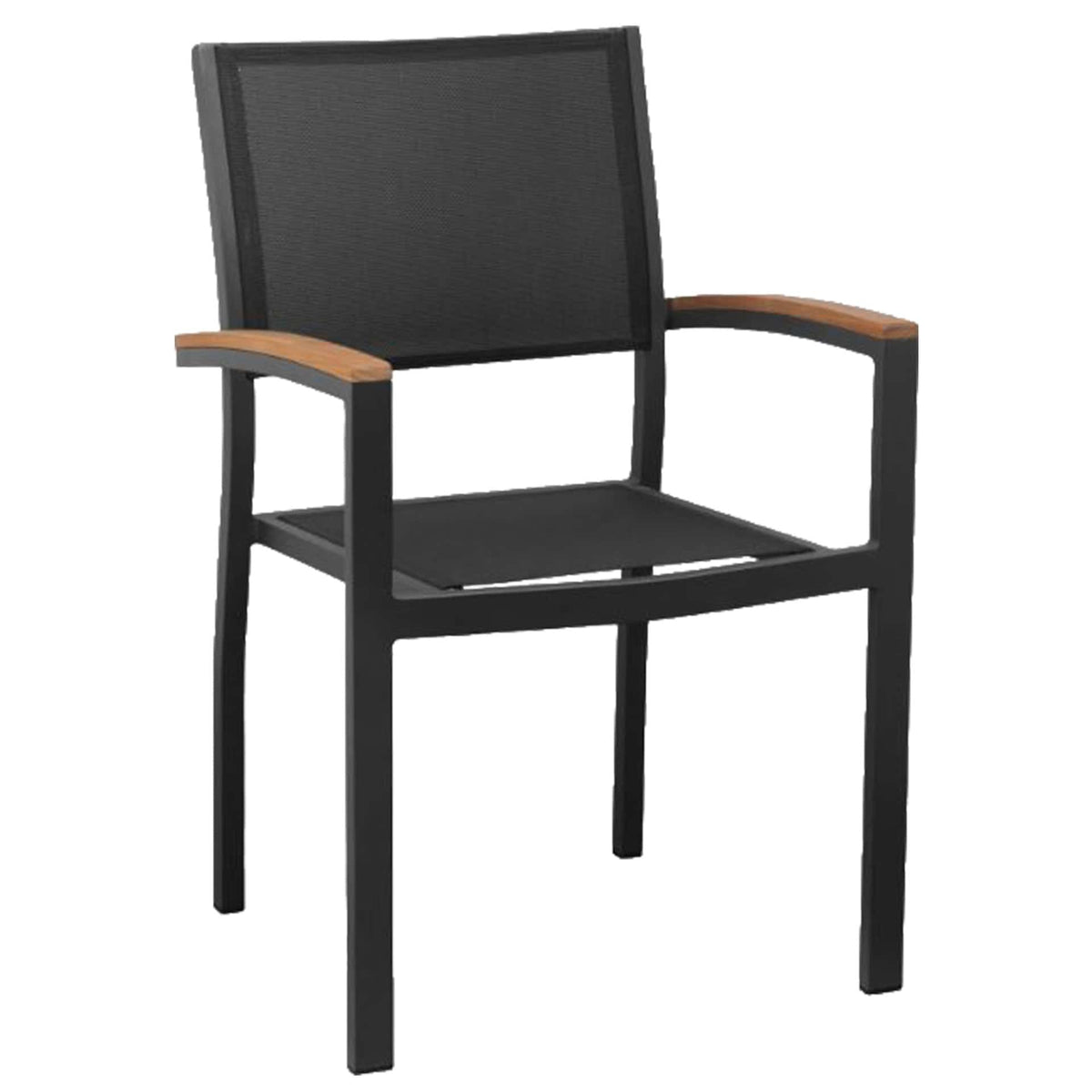 Heck Terrace Chair – Black/Black Textilene - KAJA