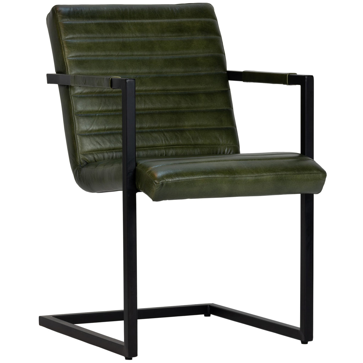 Kess Armchair - Green Leather - KAJA