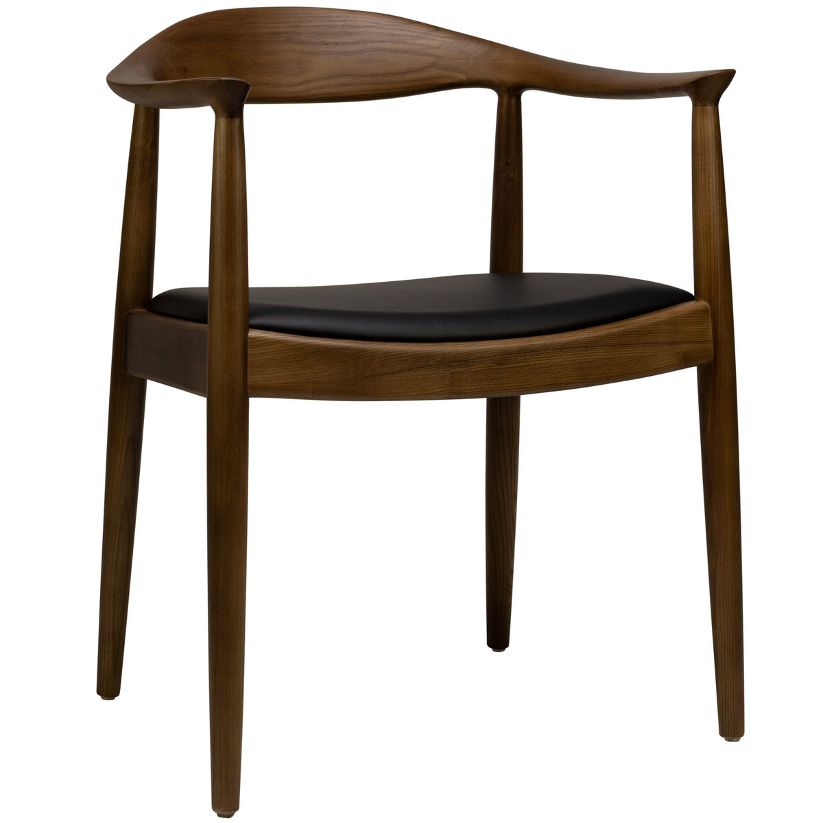 Nordic Armchair - Ashwood - Black PU Leather - KAJA