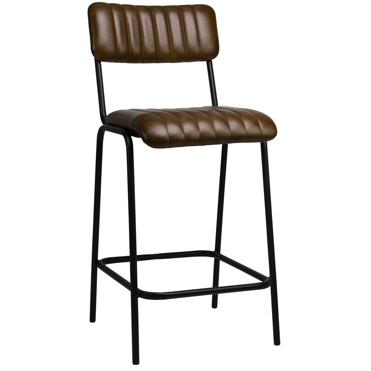 Jenson Barstool Low – Cognac/Black Frame - KAJA